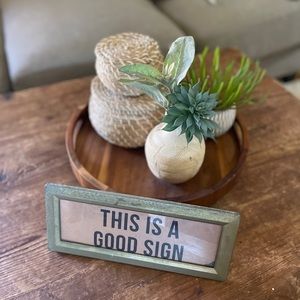 This is a good sign metal frame rectangular art 12”